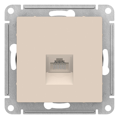 Изображение товара Розетка RJ45 компьютерная Atlasdesign скрытой установки cat. 5Е механизм бежевый ATN000283 Systeme Electric