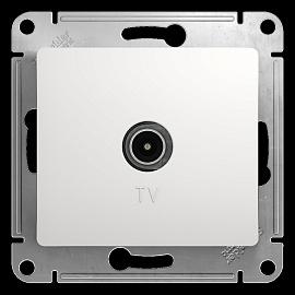 Розетка TV телевизионная GLOSSA скрытой установки оконечная 1dB механизм белый GSL000191 Systeme Electric