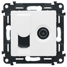 Панель лицевая Valena LIFE для розетки TV+RJ45 телевизионной+компьютерной белый 754830 Legrand