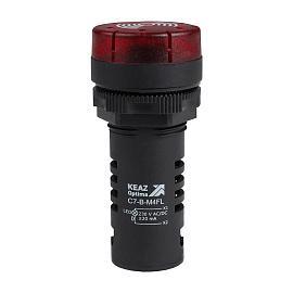 Зуммер с пульсирующим сигналом OptiSignal Compact D22 C7-B-M4FL красный с подсветкой 230 В AC/DC  362174 КЭАЗ
