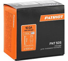 Гвозди PNT 50S для пневмостеплера ANG 210R, отделочные, тип 16 (16GA), сеч. 1,6x1,4 мм, шляпка 3 мм, длина 50 мм, сталь, 2500 шт 830902160 PATRIOT