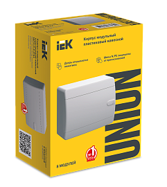 Бокс пластиковый ЩРН-П- 8 IP41 навесной UNION Compact бел. дв. 170х218х103 UIC-KP13-N-08-41-K01 /уп.8шт/ IEK