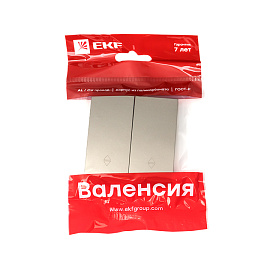 Панель лицевая Валенсия скрытой установки для выключателя двухклавишного проходного 10А кашемир ESV10-L-027-40 EKF PROxima