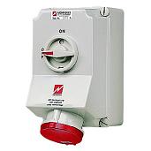 Розетка кабельная силовая 63/400/5 настенная IP44 c выкл, и блокир, 5959A Mennekes