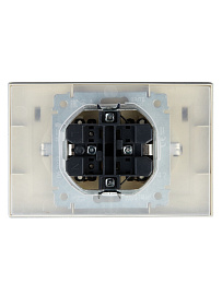 Розетка 2-мс/зсо шторками и крышкой IP44 алюминий в сборе BRITE РСбш12-3-44-БрА BR-R26-16-44-K47-F IEK