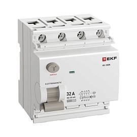 Выключатель дифференциального тока ВД-100N 4P 32А 30мА тип AC эл-мех 6кА PROXIMA  E1046M3230 EKF