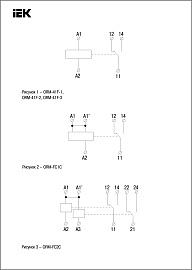 Реле интерфейсное ORM 3 1NO+1NC 24В DC ORM-41F-3 IEK