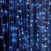 Гирлянда Занавес 3х2м 320Led холодный свет 5000К эффект стробов прозрачный провод 3м IP44 CL21 32342 Feron