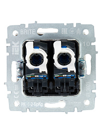 Розетка комп.+комп. RJ45+RJ45 кат.5E бежевый мех-м BRITE РК10-2-БрКр BR-K20-1-K10 IEK