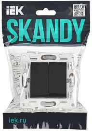 Выключатель 2-клавишный 10А SK-V04Bl черный SKANDY SK-V20-0-10-K02 IEK