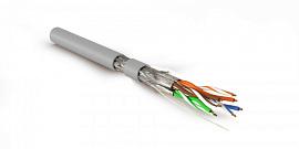 Кабель витая пара, экранированная S/FTP, категория 7A (1000MHz), 4 пары (23 AWG), одножильный (solid), LSZH (нг(А)-HF), серый SFTP4-C7A-S23-IN-LSZH-GY-500 (500 м) Hyperline