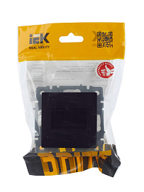 Розетка  двойная RJ11+RJ45 кат.5E РК/Т12-БрЧ черный BRITE  BR-KT20-O-1-K02 IEK