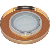 Светильник встраиваемый DLS-P106 GU5.3 CHROME/BRONZE декоративный ТМ "Fametto", серия "Peonia". Без лампы, цоколь GU5.3. Основание металл, хром. Отделка стекло, бронза 09993 Uniel
