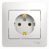 Изображение товара Розетка Systeme Electric GLOSSA одинарная белая скрытая установка 16А IP20