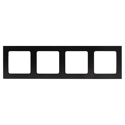 Изображение товара Рамка для розеток и выключателей серия Стокгольм черная 4 поста EKF