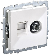 Розетка ТВ+комп. TV+RJ45 кат.5E белый мех-м BRITE РТВ/РК12-БрБ BR-AK20-1-K01 IEK