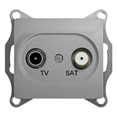 Изображение товара Розетка TV+SAT GLOSSA скрытая установка алюминий 1dB Systeme Electric