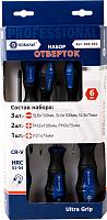 Набор отверток (6 шт; Cr-V) магнитный наконечник Ultra Grip коробка КОБАЛЬТ 646-652