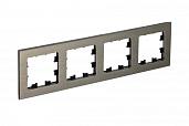 Рамка для розеток и выключателей 4 поста Atlasdesign Nature металл латунь ATN312204 Schneider Electric