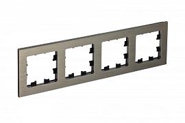 Рамка для розеток и выключателей 4 поста Atlasdesign Nature металл латунь ATN312204 Schneider Electric