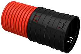 Труба гофрированная двустенная жесткая ПНД d=200мм (6м) ELASTA EA-TG13-2-1-2-200-006-K04 IEK