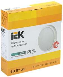 Светильник LED ДПО 18Вт 4004 IP54 4000K круг белый IEK
