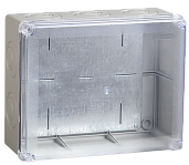 Коробка КМ41346 распаячная для о/п 240х195х90 мм IP55 (RAL7035, монт. плата, кабельные вводы 5 шт)