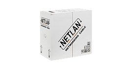 Кабель NETLAN U/UTP 4 пары, Кат.6 (Класс E),250МГц, одножильный, BC (чистая медь),внутренний, PVC нг(B), серый, 305м