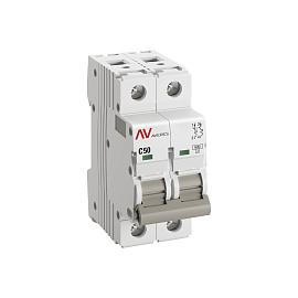 Выключатель автоматический 50А 2П двухполюсный C 6kA AV-6 AVERES mcb6-2-50C-av EKF