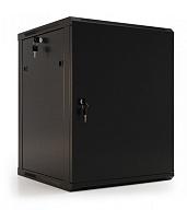 Hyperline TWB-0645-SR-RAL9004 Шкаф настенный 19-дюймовый (19"), 6U, 367x600х450мм, металлическая передняя дверь с замком, две боковые панели, цвет черный (RAL 9004) (разобранный)