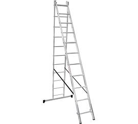 Лестница двухсекционная NV1220 2х11 ступеней, 2,92-5,00 м; алюминий Новая высота 1220211