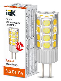 Лампа светодиодная CORN капсула 3,5Вт 230В 3000К керамика G4 IEK