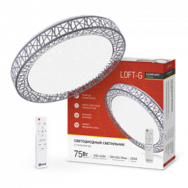 Светильник светодиодный 75Вт COMFORT Loft-G 230В 3000-6500K 6000Лм 500x100мм с пультом ДУ 4690612035109 IN HOME