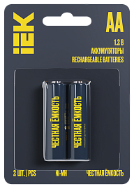 Аккумулятор GREEN Ni-MH АА 2700мАч (2шт/блистер)  ААK-NIMH-06-2700-L02 IEK