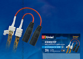 Коннектор UCX-SJ2/A20-NNN WHITE 020 POLYBAG (провод) для светодиодных лент 3528 с адаптером (стандартный разъем), 2 контакта, IP20, цвет белый, 06614 Uniel