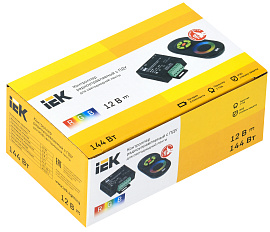 Контроллер с ПДУ радио RGB 3 канала 12В 4А 144Вт черный  LSC1-RGB-144-RF-20-12-B IEK
