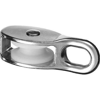 Изображение товара Блок  одинарный  (нейлон.шкив) 20мм (трос 6мм) цинк