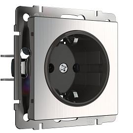 Розетка с заземлением глянцевый никель IP20 W1171002 Werkel