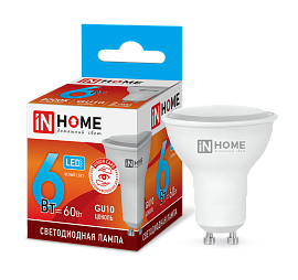 Лампа светодиодная 6 Вт LED-JCDRC-V 230В GU10 4000К 480Лм белый свет 4690612023403 IN HOME