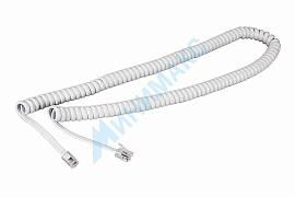 Телефонный шнур, витой трубочный RJ-10(4P-4C), длина 7 метров, белый REXANT 18-2071