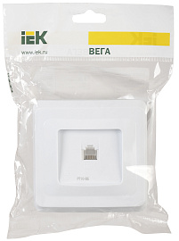 Розетка одноместная RJ11 телефонная ВЕГА РТ10-ВБ белый (ETV10-K01-DM) IEK