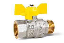 Кран шаровой латунный для газа ДУ 15мм 1/2" ВР/НР рычаг LD Pride 47.15.В-Н.Р GAS