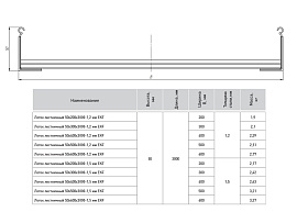 Лоток лестничный металлический 50х500х3000-1,5мм HDZ LT50500-1,5-HDZ EKF