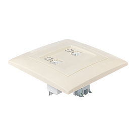 Розетка RJ45+RJ45 компьютерная Валенсия скрытой установки в сборе кремовый EWK02-035-20 EKF PROxima