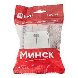 Выключатель двухклавишный Минск открытой установки с индикацией 10А белый EGV10-123-10 EKF