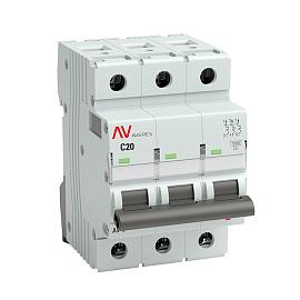 Выключатель автоматический 20А 3П трехполюсный C 10kA AV-10 AVERES mcb10-3-20C-av EKF