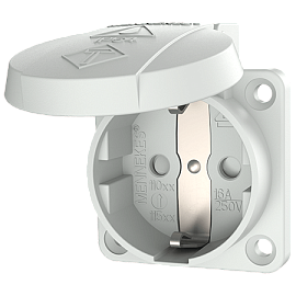 Розетка кабельная силовая 16/230/2 встраиваемая со шторками SCHUKO серая IP54 11060 Mennekes