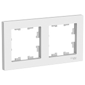 Рамка для розеток и выключателей 2 поста Atlasdesign горизонтальная универсальная белый ATN000102 Systeme Electric