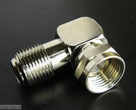 ТВ-Переходник F-разъем - F-розетка Г-образный, F123-53, LANS