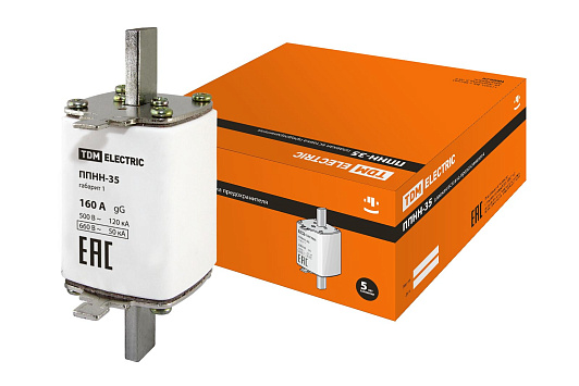 Изображение товара Плавкая вставка TDM ППНН-35 габ.1, 160А